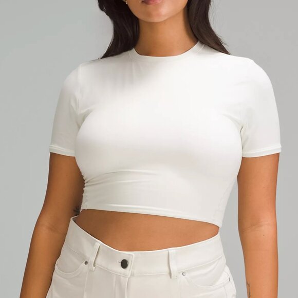 Wundermost Ultra-Soft Nulu Crewneck Cropped T-Shirt - Picture 1 of 2